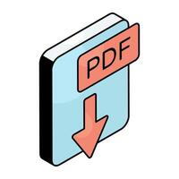A trendy design icon of pdf download vector