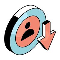 Modern design icon of user decrease vector