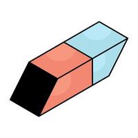 A flat design icon of eraser vector