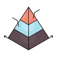 A colored design icon of financial chart vector