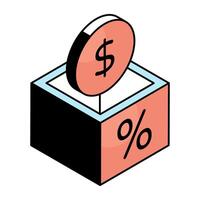 A trendy design icon of loan box vector