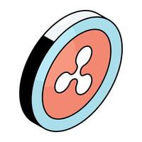 A trendy design icon of ripple coin vector