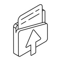 A colored design icon of upload folder vector