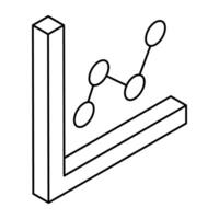 A colored design icon of financial chart vector