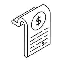 A flat design icon of invoice vector