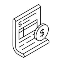 An icon design of balance sheet vector