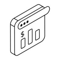 A colored design icon of financial chart vector