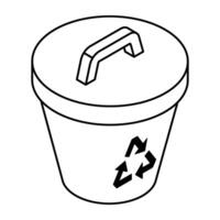 An icon design of dustbin vector