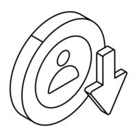 Modern design icon of user decrease vector
