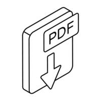 A trendy design icon of pdf download vector