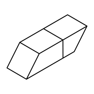 A flat design icon of eraser