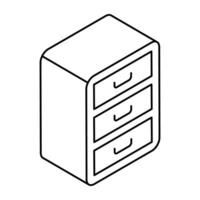 Perfect design icon of office Drawer vector