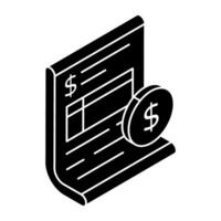 An icon design of balance sheet vector