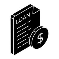 Premium design icon of loan paper vector