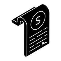 A flat design icon of invoice vector