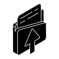 A colored design icon of upload folder vector