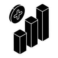 A trendy design icon of bar graph vector