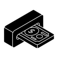 A colored design icon of money Withdrawal vector