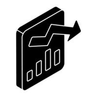 A colored design icon of bar graph vector