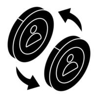 A flat design icon of user Exchange vector