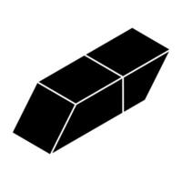 A flat design icon of eraser vector