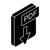 A trendy design icon of pdf download vector