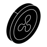 A trendy design icon of ripple coin vector