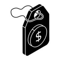 Dollar tag, dollar label, price tag, money tag, currency tag vector