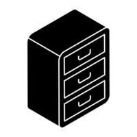 Perfect design icon of office Drawer vector