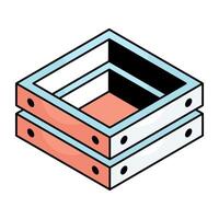A unique design icon of wooden box vector