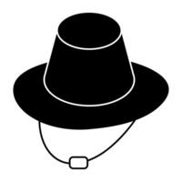 An icon design of farmer hat, headwear accessory vector