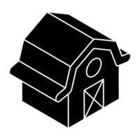 Editable design icon of farmhouse vector