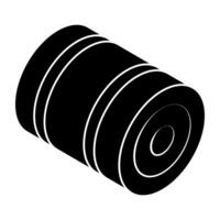 A flat design icon of haybale vector