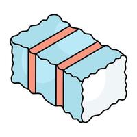 A flat design icon of haybale vector