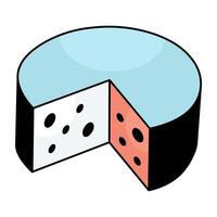 An icon design of cheese block vector