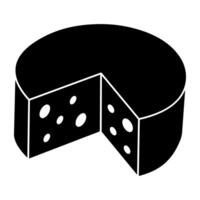 An icon design of cheese block vector