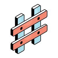 An icon design of fence vector