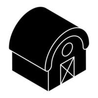 Editable design icon of farmhouse vector