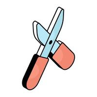 Trendy vectors design of scissors