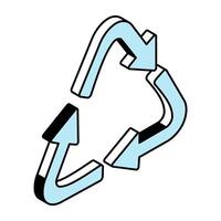 Conceptual flat design icon of recycle vector