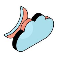 An icon design of cloudy night vector