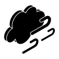 Editable design icon of windy cloud vector
