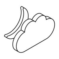 An icon design of cloudy night vector