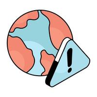 A flat design icon of global error vector