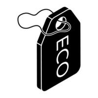 An icon design of eco tag vector