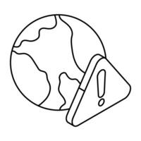 A flat design icon of global error vector