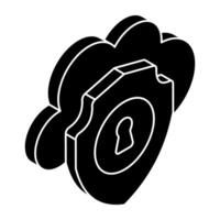 Creative design icon of cloud security vector