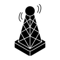 A colored design icon of signal Tower vector