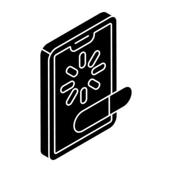 A colored design icon of mobile buffering vector