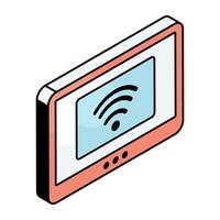 A flat design icon of mobile wifi vector